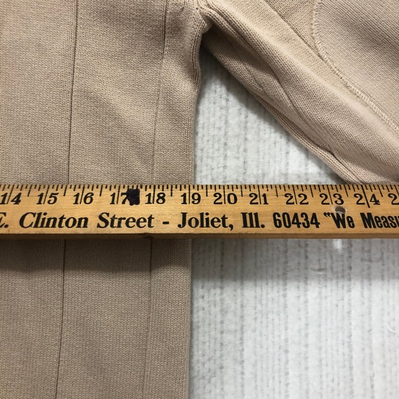 Lacoste‎ 1/4 Zip Sweater Pullover Knit Ribbed Trim Beige Brown Orange Size Small - Picture 7 of 8